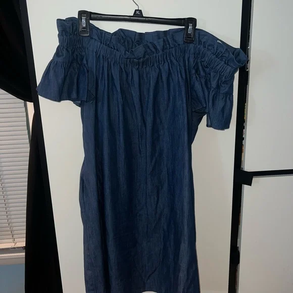 corey lynn calter denim dress Corey Lynn Calter | Dresses | Denim Off The Shoulder Mini Dress